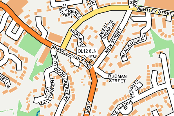 OL12 6LN map - OS OpenMap – Local (Ordnance Survey) OL12 6LN map - OS OpenMap – Local (Ordnance Survey)