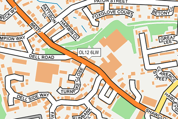 OL12 6LW map - OS OpenMap – Local (Ordnance Survey) OL12 6LW map - OS OpenMap – Local (Ordnance Survey)