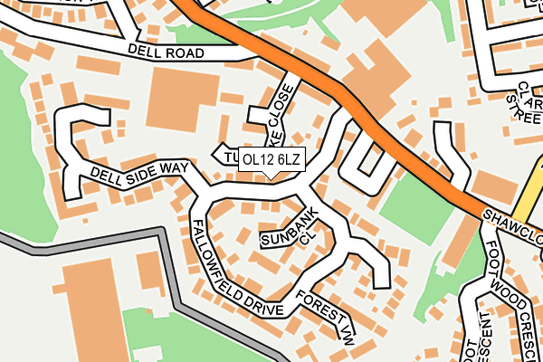 OL12 6LZ map - OS OpenMap – Local (Ordnance Survey) OL12 6LZ map - OS OpenMap – Local (Ordnance Survey)