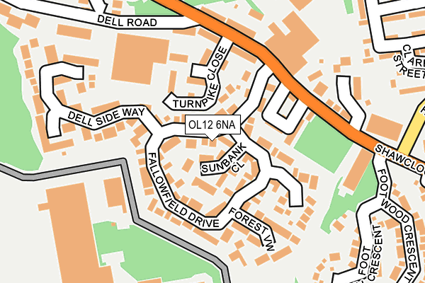 OL12 6NA map - OS OpenMap – Local (Ordnance Survey) OL12 6NA map - OS OpenMap – Local (Ordnance Survey)