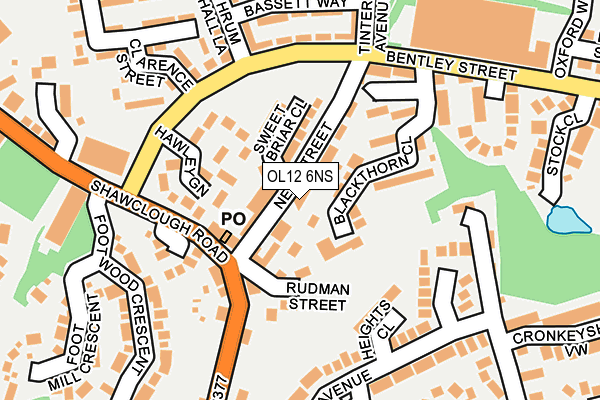 OL12 6NS map - OS OpenMap – Local (Ordnance Survey) OL12 6NS map - OS OpenMap – Local (Ordnance Survey)