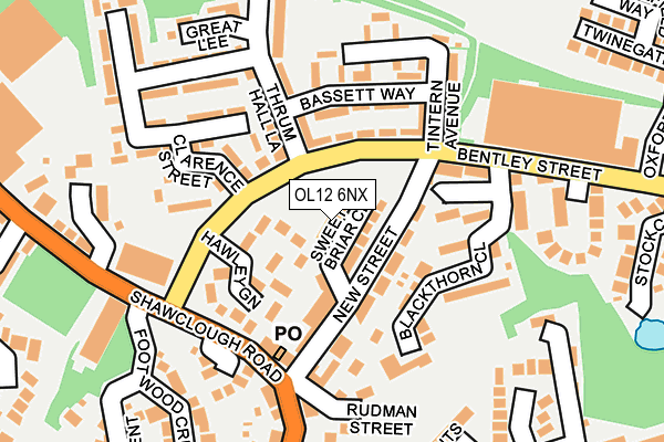 OL12 6NX map - OS OpenMap – Local (Ordnance Survey) OL12 6NX map - OS OpenMap – Local (Ordnance Survey)