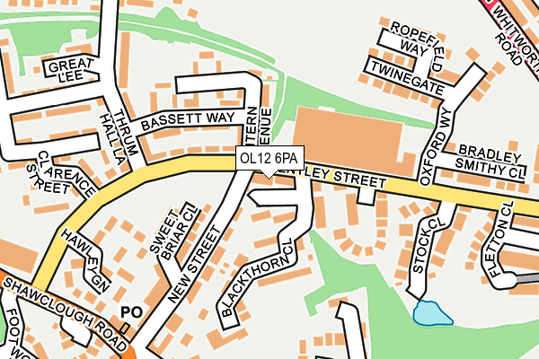 OL12 6PA map - OS OpenMap – Local (Ordnance Survey) OL12 6PA map - OS OpenMap – Local (Ordnance Survey)