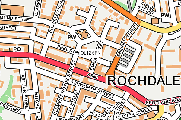 OL12 6PN map - OS OpenMap – Local (Ordnance Survey) OL12 6PN map - OS OpenMap – Local (Ordnance Survey)