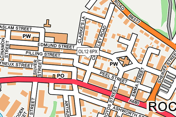 OL12 6PX map - OS OpenMap – Local (Ordnance Survey) OL12 6PX map - OS OpenMap – Local (Ordnance Survey)