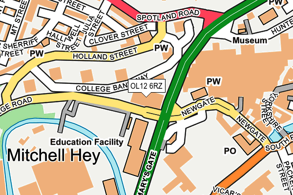 OL12 6RZ map - OS OpenMap – Local (Ordnance Survey) OL12 6RZ map - OS OpenMap – Local (Ordnance Survey)