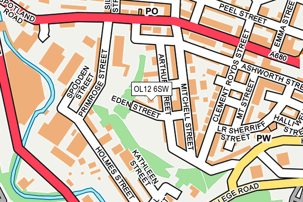 OL12 6SW map - OS OpenMap – Local (Ordnance Survey) OL12 6SW map - OS OpenMap – Local (Ordnance Survey)