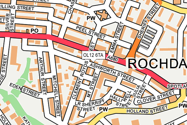 OL12 6TA map - OS OpenMap – Local (Ordnance Survey) OL12 6TA map - OS OpenMap – Local (Ordnance Survey)