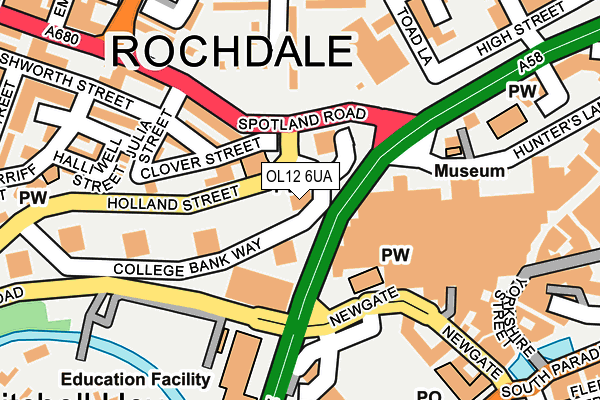 OL12 6UA map - OS OpenMap – Local (Ordnance Survey) OL12 6UA map - OS OpenMap – Local (Ordnance Survey)