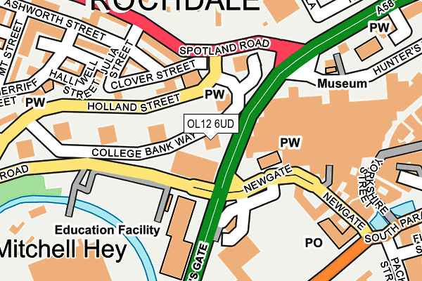OL12 6UD map - OS OpenMap – Local (Ordnance Survey) OL12 6UD map - OS OpenMap – Local (Ordnance Survey)