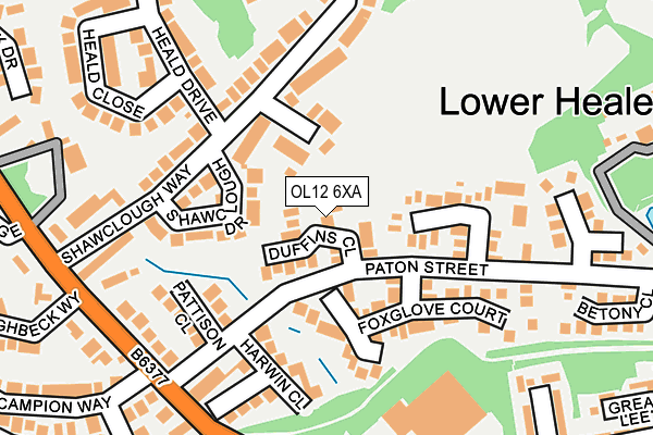 OL12 6XA map - OS OpenMap – Local (Ordnance Survey) OL12 6XA map - OS OpenMap – Local (Ordnance Survey)