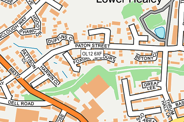 OL12 6XF map - OS OpenMap – Local (Ordnance Survey) OL12 6XF map - OS OpenMap – Local (Ordnance Survey)