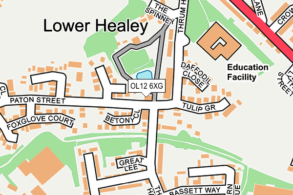 OL12 6XG map - OS OpenMap – Local (Ordnance Survey) OL12 6XG map - OS OpenMap – Local (Ordnance Survey)