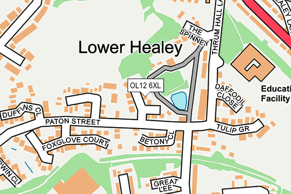 OL12 6XL map - OS OpenMap – Local (Ordnance Survey) OL12 6XL map - OS OpenMap – Local (Ordnance Survey)