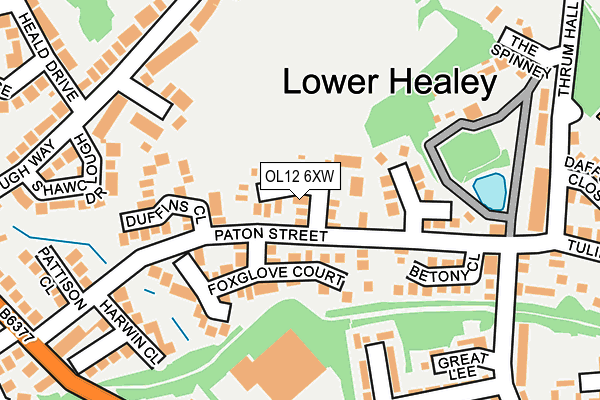 OL12 6XW map - OS OpenMap – Local (Ordnance Survey) OL12 6XW map - OS OpenMap – Local (Ordnance Survey)