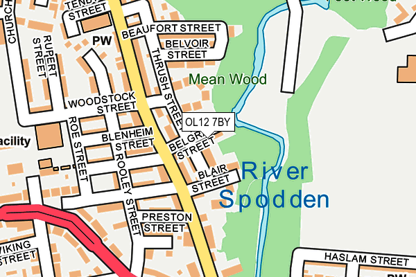 OL12 7BY map - OS OpenMap – Local (Ordnance Survey) OL12 7BY map - OS OpenMap – Local (Ordnance Survey)