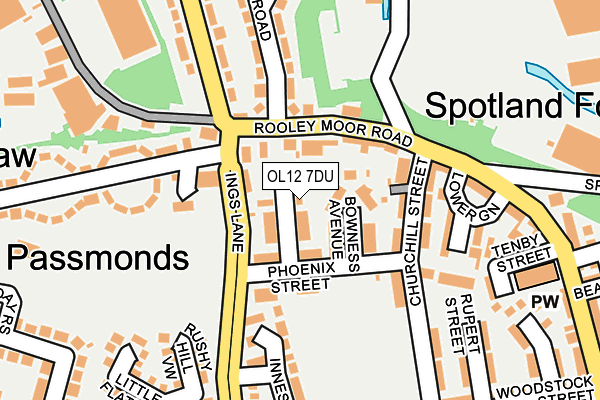 OL12 7DU map - OS OpenMap – Local (Ordnance Survey) OL12 7DU map - OS OpenMap – Local (Ordnance Survey)