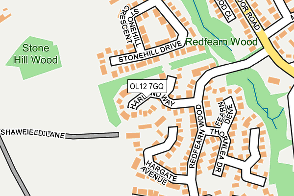 OL12 7GQ map - OS OpenMap – Local (Ordnance Survey) OL12 7GQ map - OS OpenMap – Local (Ordnance Survey)