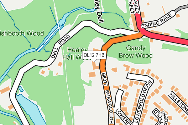 OL12 7HB map - OS OpenMap – Local (Ordnance Survey) OL12 7HB map - OS OpenMap – Local (Ordnance Survey)