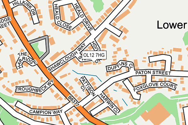 OL12 7HG map - OS OpenMap – Local (Ordnance Survey) OL12 7HG map - OS OpenMap – Local (Ordnance Survey)