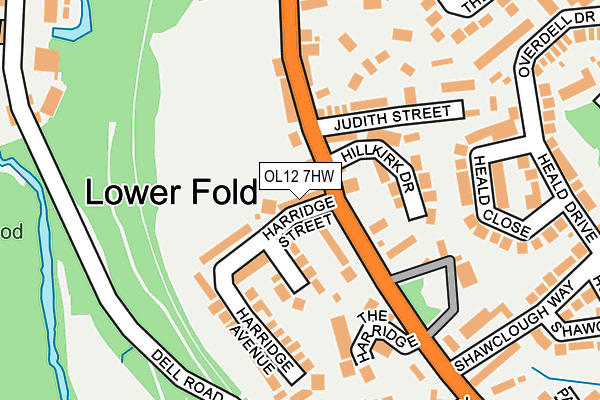 OL12 7HW map - OS OpenMap – Local (Ordnance Survey) OL12 7HW map - OS OpenMap – Local (Ordnance Survey)
