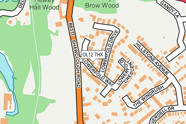 OL12 7HX map - OS OpenMap – Local (Ordnance Survey) OL12 7HX map - OS OpenMap – Local (Ordnance Survey)