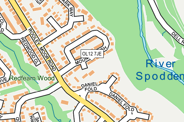 OL12 7JE map - OS OpenMap – Local (Ordnance Survey) OL12 7JE map - OS OpenMap – Local (Ordnance Survey)