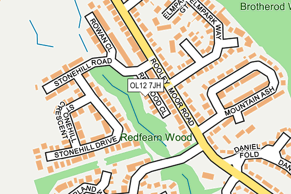 OL12 7JH map - OS OpenMap – Local (Ordnance Survey) OL12 7JH map - OS OpenMap – Local (Ordnance Survey)