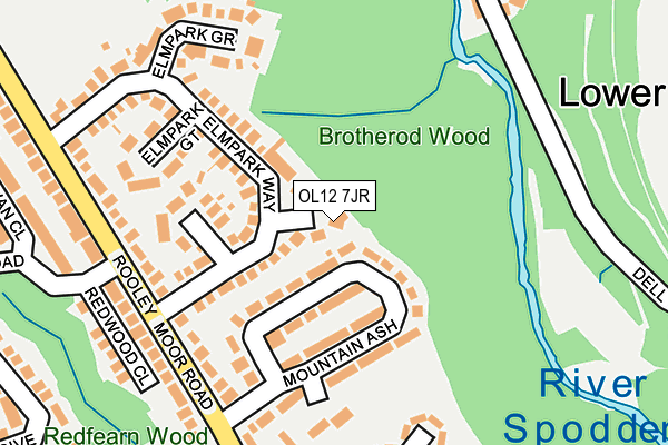 OL12 7JR map - OS OpenMap – Local (Ordnance Survey) OL12 7JR map - OS OpenMap – Local (Ordnance Survey)