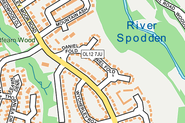 OL12 7JU map - OS OpenMap – Local (Ordnance Survey) OL12 7JU map - OS OpenMap – Local (Ordnance Survey)