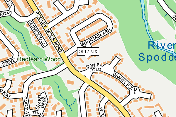 OL12 7JX map - OS OpenMap – Local (Ordnance Survey) OL12 7JX map - OS OpenMap – Local (Ordnance Survey)