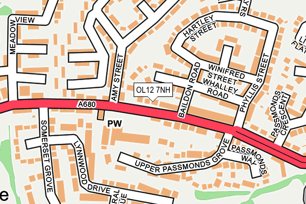 OL12 7NH map - OS OpenMap – Local (Ordnance Survey) OL12 7NH map - OS OpenMap – Local (Ordnance Survey)
