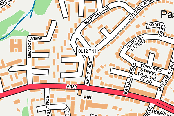 OL12 7NJ map - OS OpenMap – Local (Ordnance Survey) OL12 7NJ map - OS OpenMap – Local (Ordnance Survey)