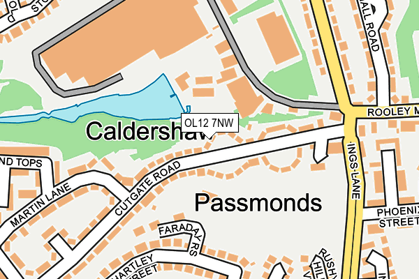 OL12 7NW map - OS OpenMap – Local (Ordnance Survey) OL12 7NW map - OS OpenMap – Local (Ordnance Survey)