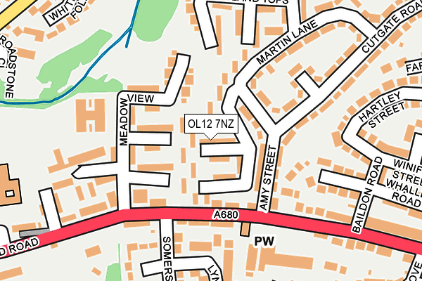 OL12 7NZ map - OS OpenMap – Local (Ordnance Survey) OL12 7NZ map - OS OpenMap – Local (Ordnance Survey)