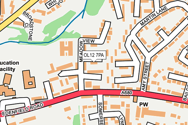 OL12 7PA map - OS OpenMap – Local (Ordnance Survey) OL12 7PA map - OS OpenMap – Local (Ordnance Survey)