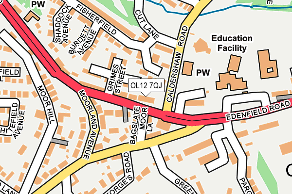 OL12 7QJ map - OS OpenMap – Local (Ordnance Survey) OL12 7QJ map - OS OpenMap – Local (Ordnance Survey)