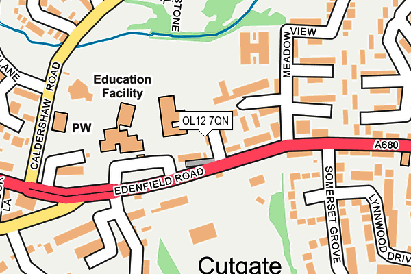 OL12 7QN map - OS OpenMap – Local (Ordnance Survey) OL12 7QN map - OS OpenMap – Local (Ordnance Survey)