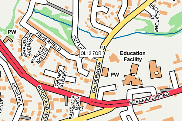 OL12 7QR map - OS OpenMap – Local (Ordnance Survey) OL12 7QR map - OS OpenMap – Local (Ordnance Survey)