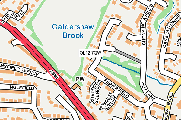 OL12 7QW map - OS OpenMap – Local (Ordnance Survey) OL12 7QW map - OS OpenMap – Local (Ordnance Survey)