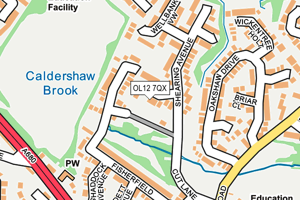 OL12 7QX map - OS OpenMap – Local (Ordnance Survey) OL12 7QX map - OS OpenMap – Local (Ordnance Survey)