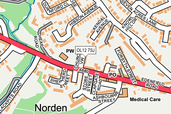 OL12 7SJ map - OS OpenMap – Local (Ordnance Survey) OL12 7SJ map - OS OpenMap – Local (Ordnance Survey)