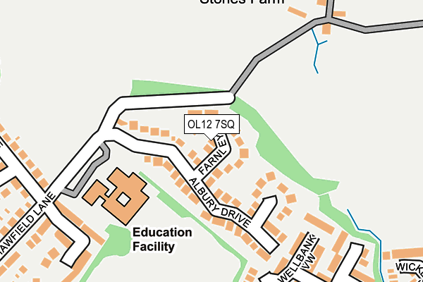 OL12 7SQ map - OS OpenMap – Local (Ordnance Survey) OL12 7SQ map - OS OpenMap – Local (Ordnance Survey)