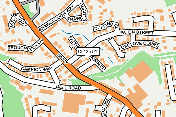 OL12 7UY map - OS OpenMap – Local (Ordnance Survey) OL12 7UY map - OS OpenMap – Local (Ordnance Survey)