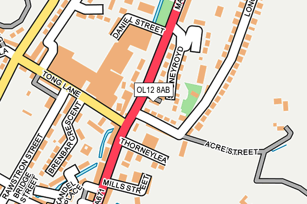 OL12 8AB map - OS OpenMap – Local (Ordnance Survey) OL12 8AB map - OS OpenMap – Local (Ordnance Survey)
