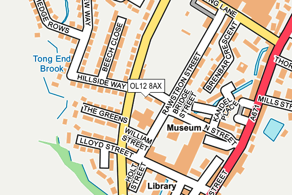 OL12 8AX map - OS OpenMap – Local (Ordnance Survey) OL12 8AX map - OS OpenMap – Local (Ordnance Survey)