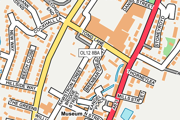 OL12 8BA map - OS OpenMap – Local (Ordnance Survey) OL12 8BA map - OS OpenMap – Local (Ordnance Survey)