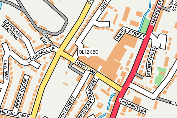 OL12 8BG map - OS OpenMap – Local (Ordnance Survey) OL12 8BG map - OS OpenMap – Local (Ordnance Survey)