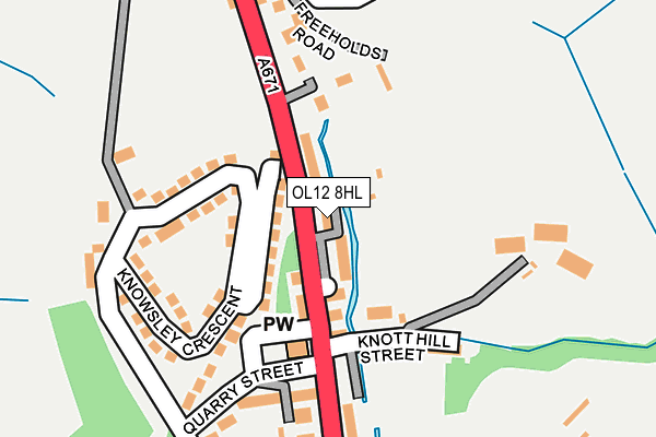 OL12 8HL map - OS OpenMap – Local (Ordnance Survey) OL12 8HL map - OS OpenMap – Local (Ordnance Survey)