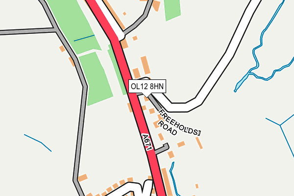 OL12 8HN map - OS OpenMap – Local (Ordnance Survey) OL12 8HN map - OS OpenMap – Local (Ordnance Survey)